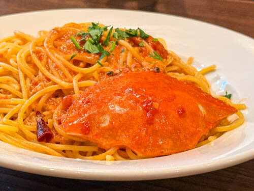 渡り蟹のトマトクリームスパゲティ